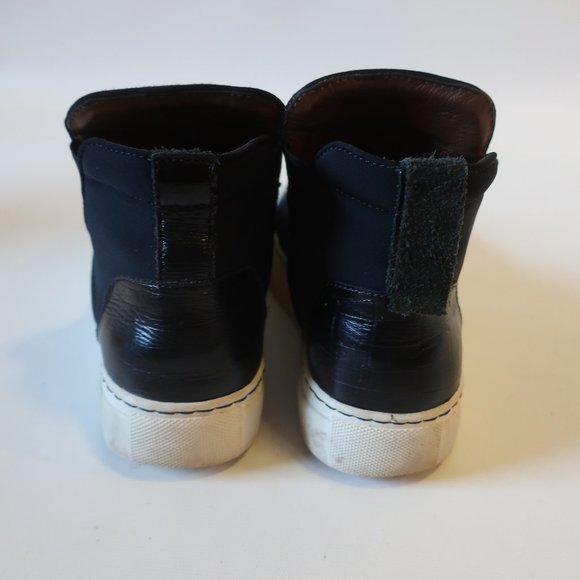 WOMENS MALENE BIRGER BLACK MIXED MEDIA PLATFORM HIGH TOP SNEAKERS 37 US/7 * - Picture 4 of 7